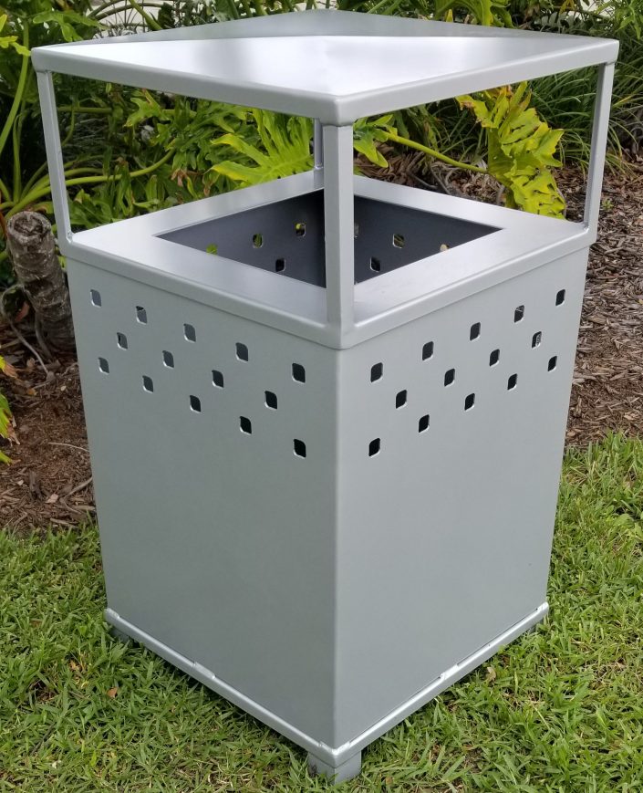 TRCP-500 Square aluminum trash receptacle