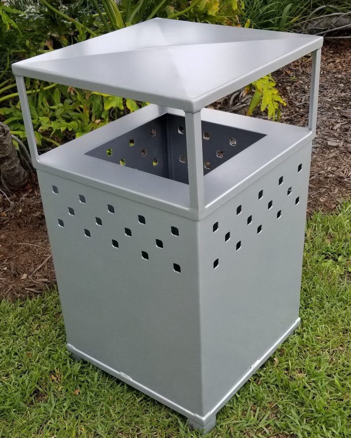 TRCP-500 Square aluminum trash receptacle